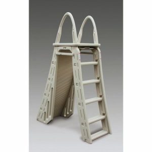 Confer Plastics 7200 A-Frame Adjustable Safety Ladder above Ground Pool Roll Guard