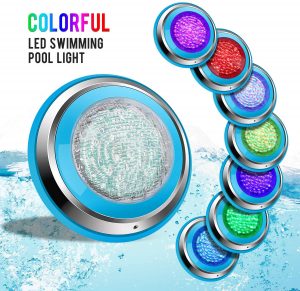 Roleadro Led Pool Light, Waterproof IP68 47W RGB Swimming Pool Lights Multi Color, 12V AC Led Inground Pool Light Control with Remote Controller - 6ft Cord