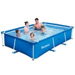 Bestway 118 x 79 x 26 Inches 871 Gallon Deluxe Splash Frame Kids Swimming Pool