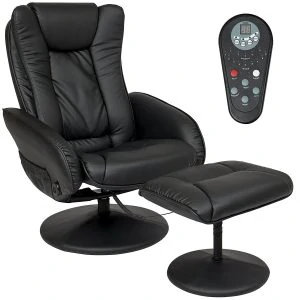 Best Choice Products Faux Leather Electric Massage Recliner Chair w/Stool Ottoman